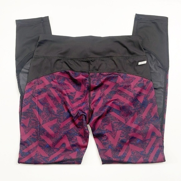 Danskin Now maroon/black mesh panel leggings - Picture 4 of 7